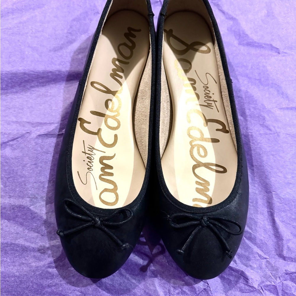 Sam Edelman Black Flats with Bow Detail